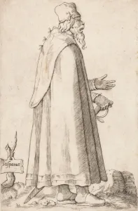 Enea Prints: Costume Plate: Bearded Man from Spain, ca. 1557-58. Creator: Unknown