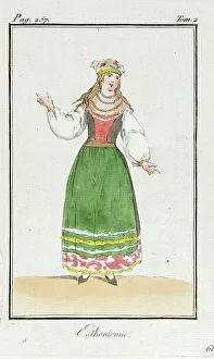 Estonia Prints: Costume Plate (Esthonienne), late 18th to early 19th century