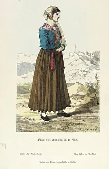 Istria Prints: Costume Plate (Frau aus Albona in Istrien), 19th century. Creator: Unknown