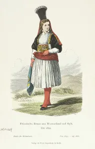 Costume Plate (Friesische Braut aus Westerland auf Sylt), 1800. Creator: Unknown