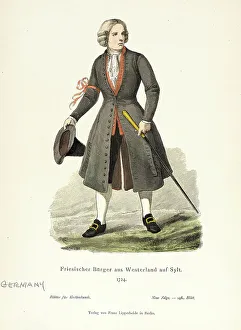 Costume Plate (Friesischer Bürger aus Westerland auf Sylt), 19th century. Creator: Unknown