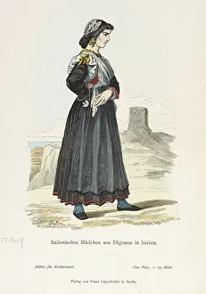 Istria Prints: Costume Plate (Italienisches Madchen aus Dignano in Istrien)