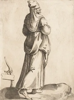 Enea Prints: Costume Plate: Peasant Woman from Spain, ca. 1555-58. Creator: Enea Vico