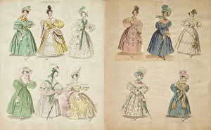 Bonnets Prints: Costume plates, 1832-34. Creator: Unknown