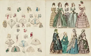 Costume plates, 1846-47. Creator: Unknown