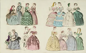 Decolletage Prints: Costume plates, 1850 - 1851. Creator: Unknown
