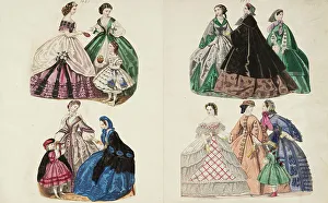 Decolletage Prints: Costume plates, 1860-1861. Creator: Unknown