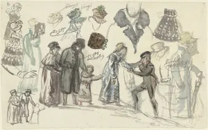 Costume Studies of a Lady and a Gentleman, 1770-1825. Creator: Simon Andreas Krausz