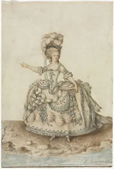Costume Study for Opera Singer, 1781. Creator: Jean Michel Moreau le Jeune (French, 1741-1814)