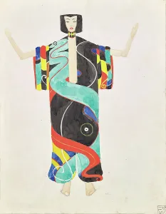 Costume study in trouser kimono for the performance of Julius Bittner's The Coat of Love'... 1909. Creator: Unknown. Costume study in trouser kimono for the performance of Julius Bittner's The Coat of Love'... 1909. Creator: Unknown