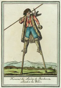 Stilts Prints: Costumes de Différent Pays, Homme des Landes de Bordeaux Allant à la Ville