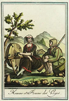 Clog Prints: Costumes de Différent Pays, Homme et Femme des Voges
