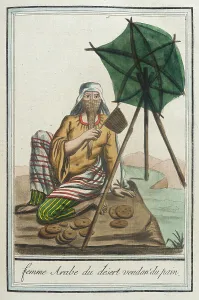 Baker Prints: Costumes de Différents Pays, Femme Arabe du Desert Vendant du Pain