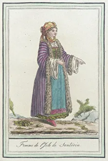 Costumes de Différents Pays, Femme de l'Isle de Santorin, c1797. Creator: Jacques Grasset de Saint-Sauveur