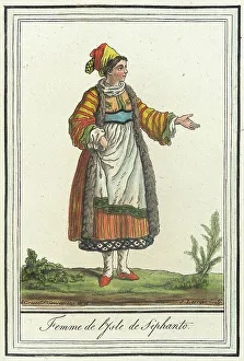 Aegean Prints: Costumes de Différents Pays, Femme de l'Isle de Siphanto