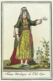 Costumes de Différents Pays, Femme Morlaque de l'Isle Opus, c1797. Creators: Jacques Grasset de Saint-Sauveur, LF Labrousse