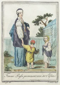 Labrousse Prints: Costumes de Différents Pays, Femme Russe Promenant avec ses Enfans