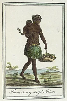 Costumes de Differents Pays, Femme Sauvage des Ysles Pelew, c1797. Creator: Jacques Grasset de Saint-Sauveur