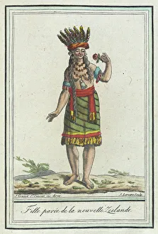 Ethnic Prints: Costumes de Différents Pays, Fille Parée de la Nouvelle Zeelande
