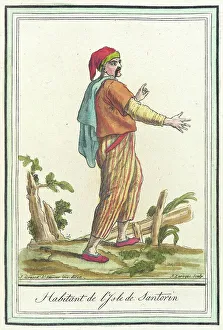 Santorini Prints: Costumes de Différents Pays, Habitant de l'Isle de Santorin