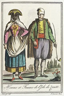 Bicorne Prints: Costumes de Différents Pays, Homme et Femme de l'Isle de Zante