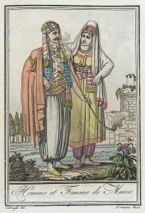 Costumes de Différents Pays, Homme et Femme de Maroc, c1797. Creators: Jacques Grasset de Saint-Sauveur, LF Labrousse