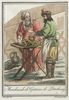 Baker Prints: Costumes de Différents Pays, Marchands de Gateaux de Petersbourg