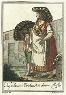 Neapolitan Prints: Costumes de Différents Pays, Napolitaine Marchande de Diverses Etoffes