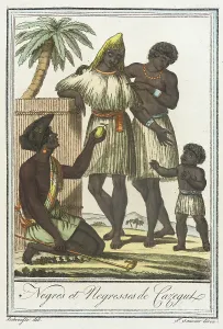 Grass Skirt Prints: Costumes de Différents Pays, Negres et Negresses de Cazegul
