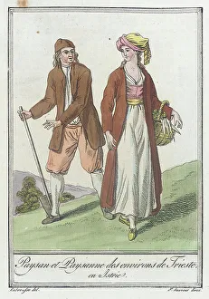 Costumes de Différents Pays, Paysan et Paysanne des Environs de Triste, en Istrie, c1797. Creators: Jacques Grasset de Saint-Sauveur, LF Labrousse