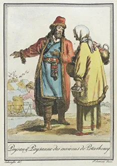 Labrousse Prints: Costumes de Différents Pays, Paysan & Paysanne des Environs de Petersbourg