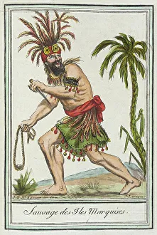 Costumes de Différents Pays, Sauvage des I les Marquises, c1797. Creators: Jacques Grasset de Saint-Sauveur, LF Labrousse