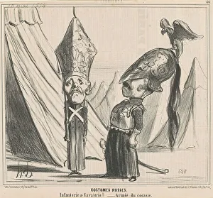 Costumes russes, 19th century. Creator: Honore Daumier