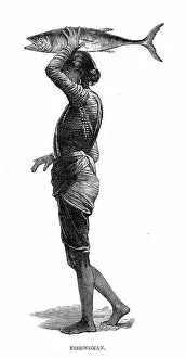 Costumes of Western India, fishwoman, 1876. Creator: Unknown