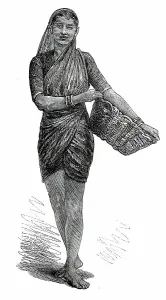 Costumes of Western India, Mahar girl, 1876. Creator: Unknown