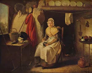 Cottage Interior, at Lexden, Essex, 1802. Artist: William Redmore Bigg Cottage Interior, at Lexden, Essex, 1802. Artist: William Redmore Bigg