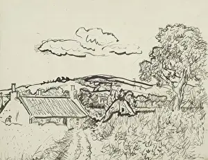 Hunter George Leslie Prints: Cottages, Fife, 1925-1931. Creator: George Leslie Hunter