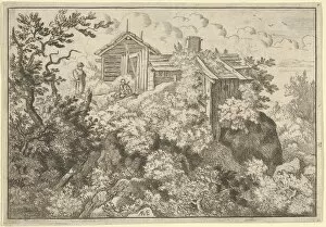 Allart Van Gallery: The Three Cottages on the Hill, 17th century. Creator: Allart van Everdingen