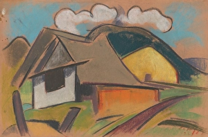 Cheerful Prints: Cottages in the mountains, 1931. Creator: Zolo Palugyay