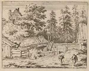 Allart Van Everdingen Gallery: Three Cottages, probably c. 1645 / 1656. Creator: Allart van Everdingen