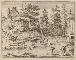 Albert Van Everdingen Gallery: Three Cottages, probably c. 1645 / 1656. Creator: Allart van Everdingen