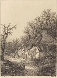 Blery Eugene Gallery: Cottages in Winter, 1840. Creator: Eugene Blery