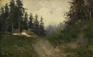 Fir Tree Prints: Cottages in the woods, 1880-1900. Creator: Felician Moczik
