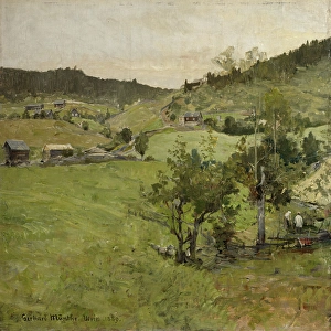Gerhard Morgenstjerne Munthe Prints: Cotters farms, 1889. Creator: Gerhard Munthe