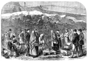 Shortage Prints: The Cotton Famine: distributing coal at the Castle-field old coal-wharf