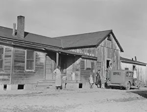Cotton workers, outskirts of Firebaugh, west side of San Joaquin Valley, California, 1939. Creator: Dorothea Lange