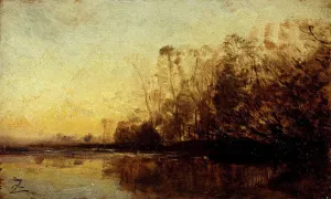 Ziem Felix Prints: Coucher de soleil, between 1850 and 1860. Creator: Felix Francois Georges Philibert Ziem