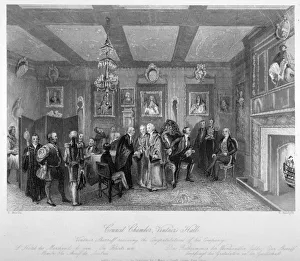Livery Company Prints: Council chamber of Vintners Hall, City of London, 1842