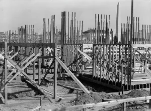 Council of National Defense Headquarters Under Construction, 1917. Creator: Harris & Ewing. Council of National Defense Headquarters Under Construction, 1917. Creator: Harris & Ewing