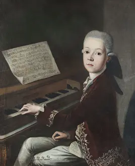 Virginalist Prints: Count Carl Firmian at the harpsichord. Creator: Helbling, Franz Thaddaus (1737-1783)